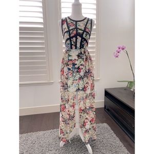 Floral dress with train